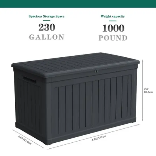 Yardgrace Heavy Duty Secure Storage and Seating Resin Deck Box image {1}
