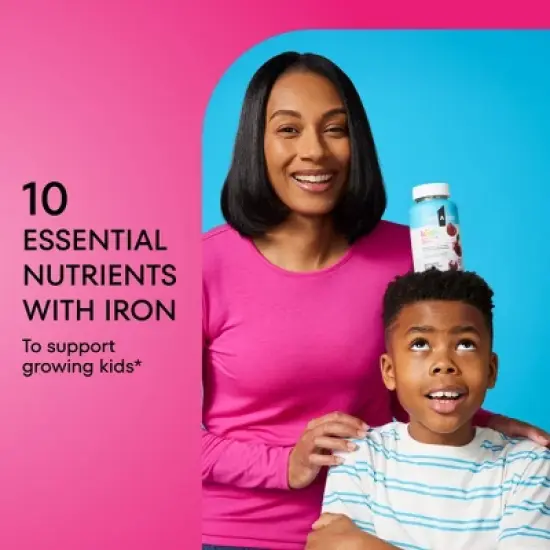One A Day Kids' Multivitamin Gummies with Iron and Vitamin D - Cherry Flavor - 60ct image {7}
