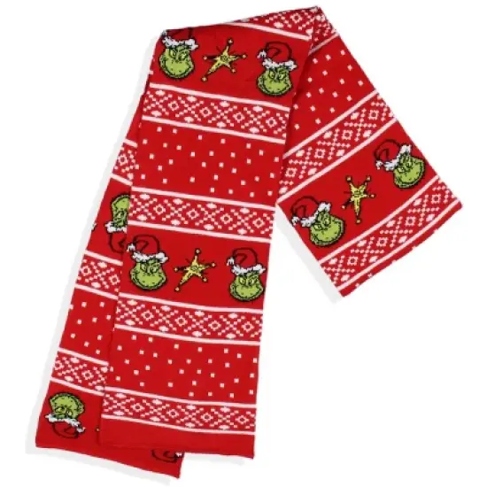 Dr. Seuss How The Grinch Stole Christmas Knit Scarf Red image {1}