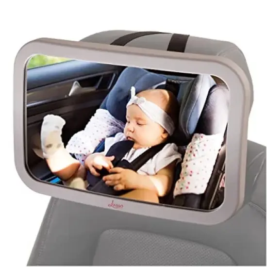 Lusso Gear Baby Backseat Car Mirror for Rear Facing Car Seats, Extra Wide, Stable and Shatterproof image {4}