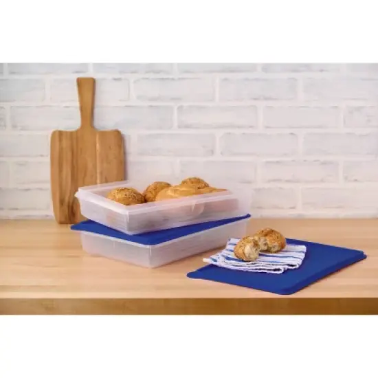 Tupperware Large Star Snack Food Storage Container: Air Tight, Dishwasher-Safe, 14.75 Volume, Blue/Clear image {3}