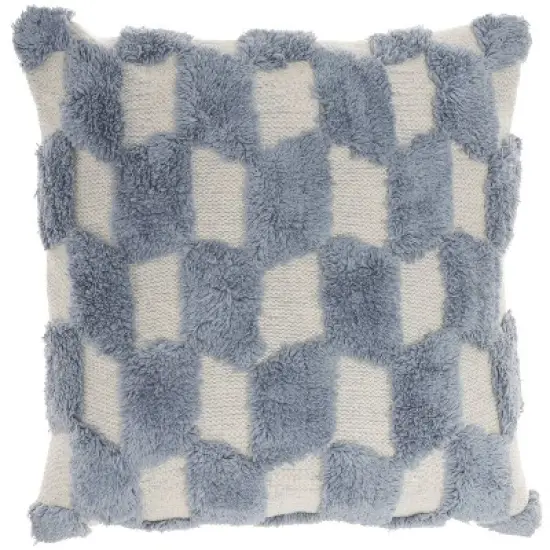 18"x18" Tufted Diag Checkers Square Throw Pillow - Nicole Curtis image {9}