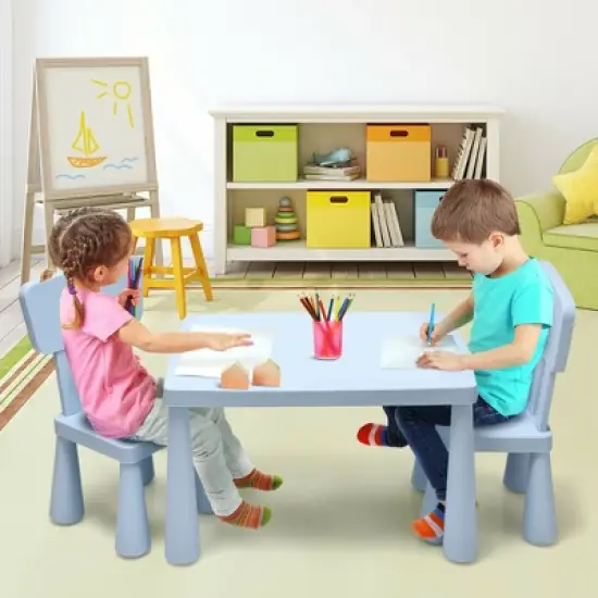 Costway Kids Table & 2 Chairs Set Toddler Activity Play Dining Study Desk Baby Gift image {1}