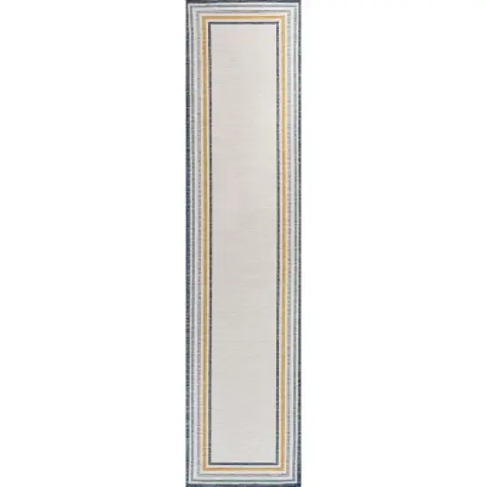 JONATHAN Y Pollux Classic Coastal Mitred Stripe Reversible Machine-Washable Indoor/Outdoor Area Rug image {1}