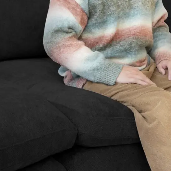 83" Cloud Couch Sectional for Living Room, Down Filled Modular Couch,L Shaped Sofas with Ottoman,Convertible Couch,Covers Washable&Replaceable image {6}