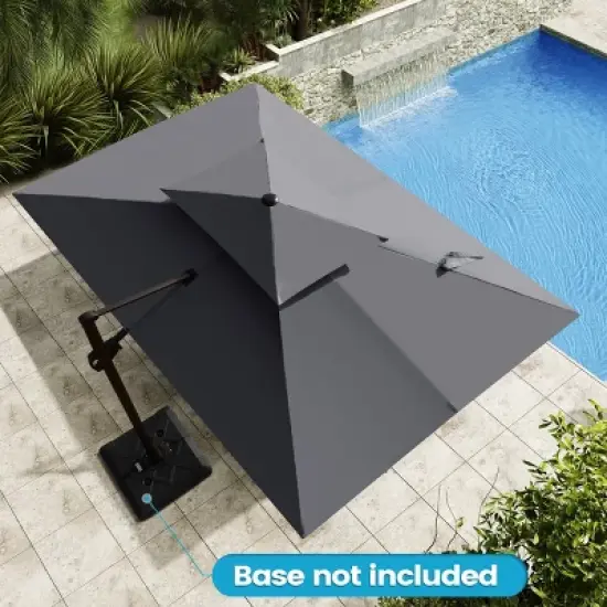 Crestlive Products 9x11.5FT Double Top Cantilever Umbrella Outdoor 360 Degree Rotation Offset Umbrella 6 Heights Adjustable Cantilever Patio Umbrella image {12}