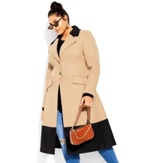 Women's Plus Size Arabella Coat - caramel | CITY CHIC image {7}