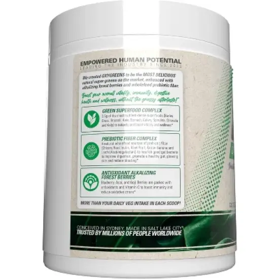 EHPlabs OxyGreens Super Greens Powder - Spirulina & Chlorella Superfood, Green Juice Powder & Greens Supplements, 30 Serves (Forest Berries) image {8}