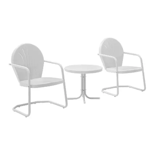 Griffith 3pc Outdoor Conversation Set - White - Crosley image {5}