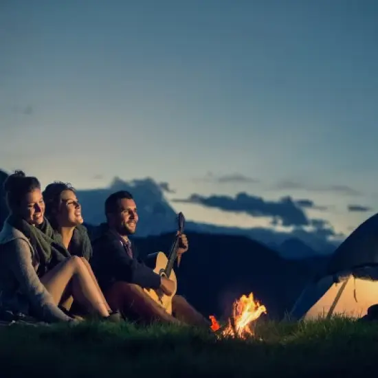 Leisure Sports 2-in-1 Camping Fan and LED Light - Battery-Operated for Hanging or Tabletop Use - Black image {6}