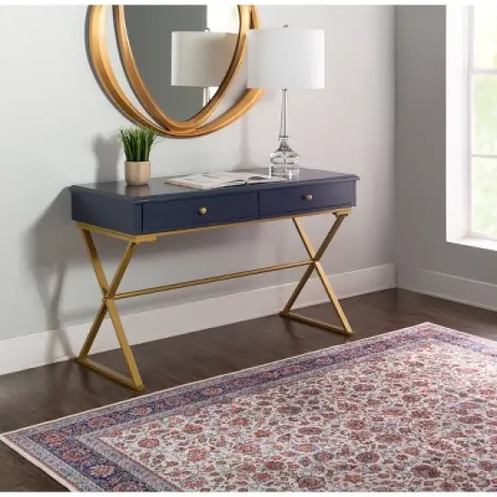 2 Drawer Campaign Desk - Linon image {8}