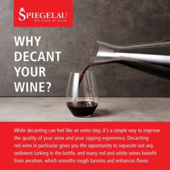 Spiegelau Style Wine Decanter - European-Made Crystal Wine Carafe for Red or White - 33oz Set of 1 image {3}