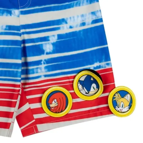 SEGA Sonic the Hedgehog Knuckles Tails Sonic The Hedgehog Rash Guard and Swim Trunks Outfit Set Little Kid to Big Kid  image {6}