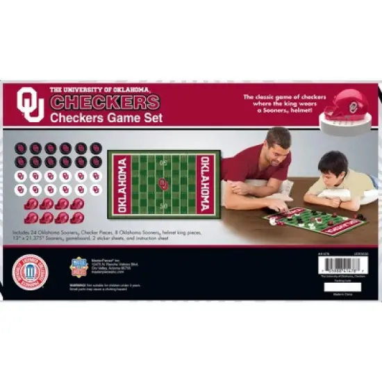 MasterPieces Officially licensed NCAA Oklahoma Sooners Checkers Board Game for Families and Kids ages 6 and Up image {3}