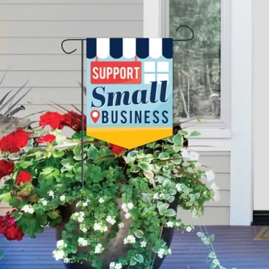 Big Dot of Happiness Support Small Business - Outdoor Home Decorations - Double-Sided Thank You Garden Flag - 12 x 15.25 inches image {5}