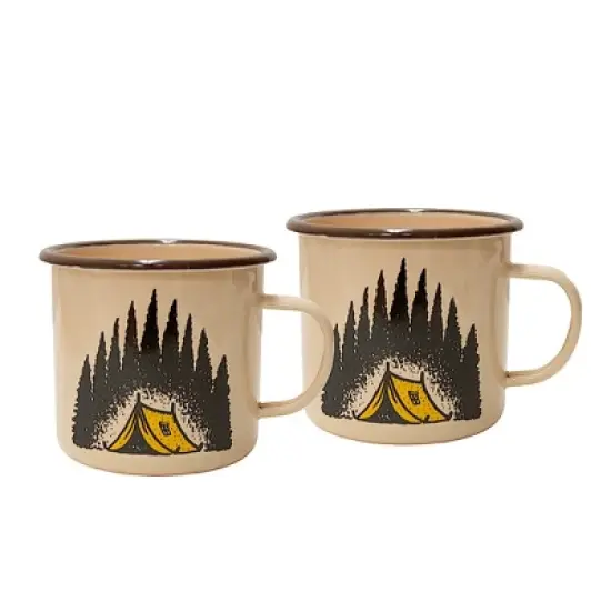 Stansport 24 OZ Camp Scene Enamel Mug Set - 2 Pack image {6}