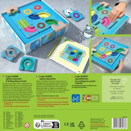 HABA Logic! Games: Splash Labyrinth - Milo's Waterpark Dexterity Maze Game image {9}