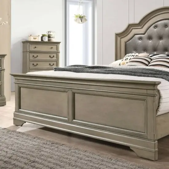 3pc Kritan Bed with 2 Nightstands Antique Warm Gray - HOMES: Inside + Out image {3}