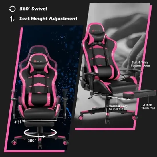 Costway Office  Massage Gaming Chair Reclining Swivel Racing with Footrest image {6}