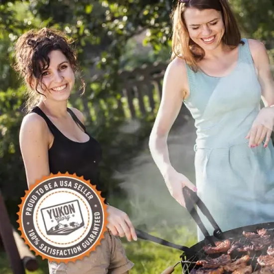 Yukon Glory BBQ 'N Serve Grill Basket Set, Revolutionary Grill to Table Design, Includes 3 Grilling Baskets, Serving Tray and Patented Clip-on Handle image {5}