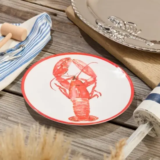 Certified International (Set of 6) 11" Beach House Lobster Melamine Dinner Plates image {5}