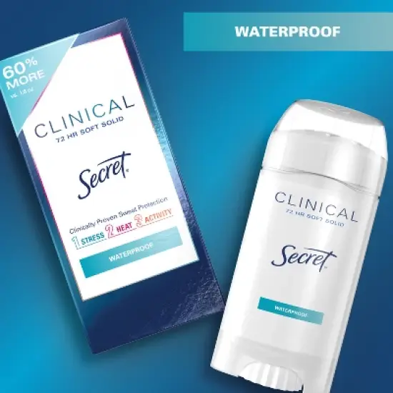 Secret Clinical Strength Soft Solid Antiperspirant and Deodorant - Waterproof - 2.6oz image {4}