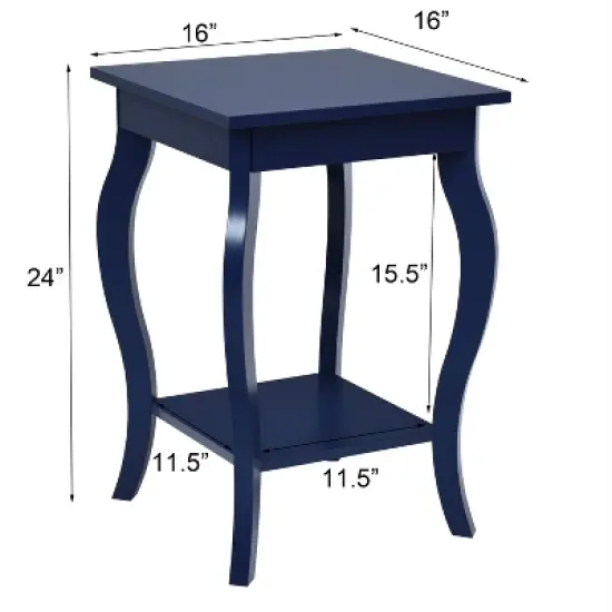 Costway Set of 2 NightStands Side Table End Table Accent Table w/ Shelf Indigo image {1}