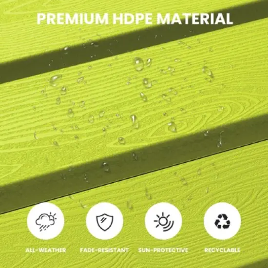 Hyleory HDPE Foldable Outdoor Folding Ottoman Patio Footrest for Adirondack Chairs image {6}