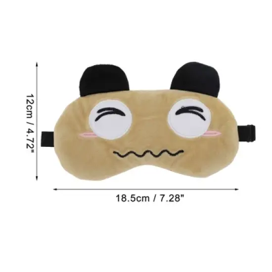 Unique Bargains Soft Cartoon Sleep Mask Squinting Eyes Khaki 1 Pc image {3}
