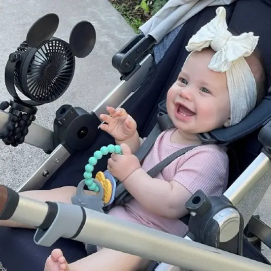 Disney Baby by J.L. Childress Mickey Mouse Stroller Fan - Black image {1}