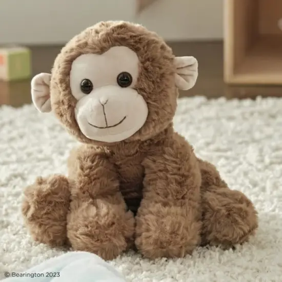 Bearington Giggles the Monkey: 10.5 Tall Stuffed Brown Monkey image {4}
