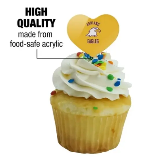 Ashland University Eagles Logo Heart Love Cupcake Picks Toppers Decoration Set of 6 image {2}