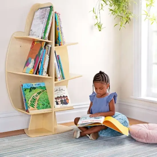 Guidecraft EdQ Reading Tree: Children's Wooden Standing Bookshelf and Classroom Book and Toy Storage Organizer image {7}