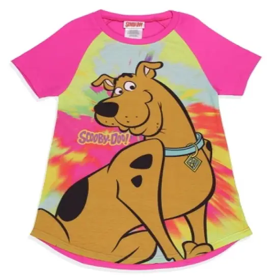 Scooby-Doo Girls' Classic Character Tie-Dye Nightgown Sleep Pajama Shirt Multicolored image {5}