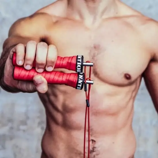 WOD Nation Attack Speed Adjustable Jump Rope With Two Cable Skipping Workout System, One Thick & One Light 11 Foot Cable image {3}