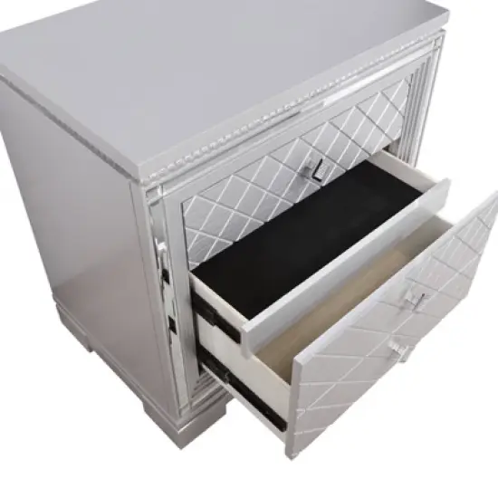 3pc Tenaya Bed with 2 Nightstands Set Silver/Gray - HOMES: Inside + Out image {14}