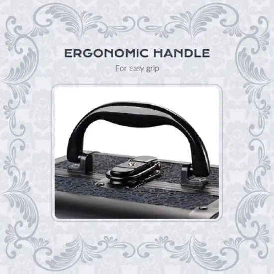 Byootique Makeup Train Case Cosmetic Organizer w/ Mirror Artist image {5}