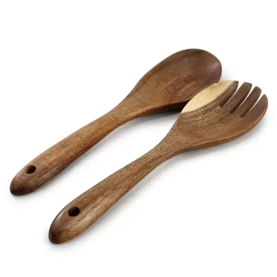 MegaChef 6 Piece Acacia Wood Kitchen Utensil Set in Dark Brown image {3}