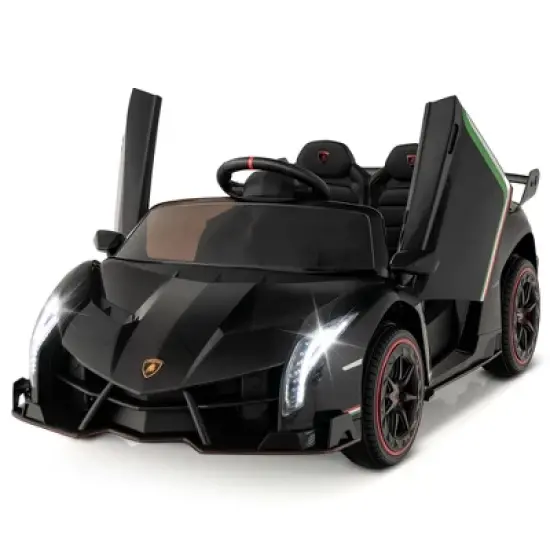 Costway Licensed Lamborghini 4WD Kids Ride-on Sports Car 12V Battery Powered 2.4G Remote Pink/White/Green/Black/Red image {7}