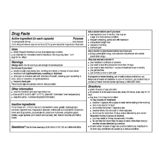 Curist Esomeprazole 20mg Capsules 42 Count Delayed-Release - Acid Reflux Medicine for Heartburn Relief - Acid Reflux Relief image {4}