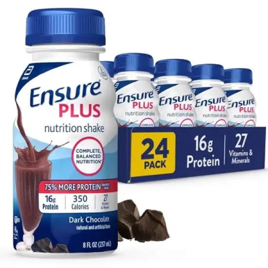 Ensure Plus Nutritional Shake, Dark Chocolate, 8 oz, Case of 24 image {8}