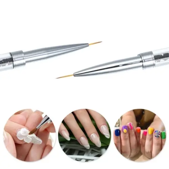 Unique Bargains Nylon Dotting Drawing Design Nail Art Brush Black 1 Pc image {1}