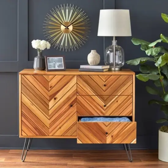 Alexandria 1 Door 3 Drawers Buffet Oak - Lifestorey image {1}