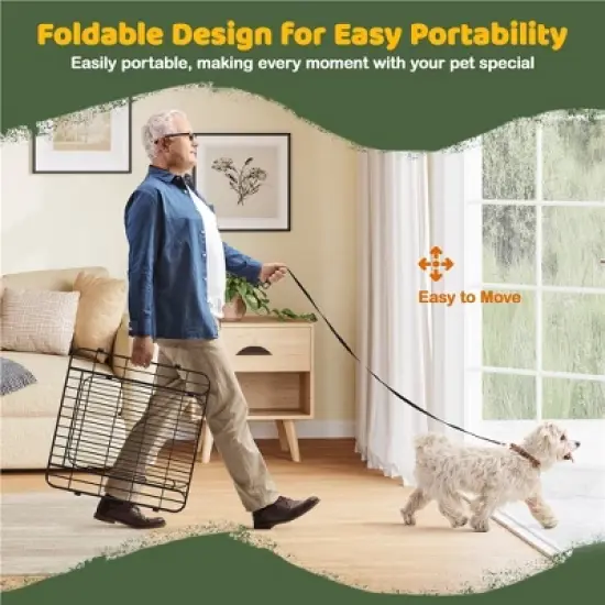 Yaheetech 24&Prime; Tall 16 Panels Foldable Panel Dog Playpen for Outdoor Indoor image {6}