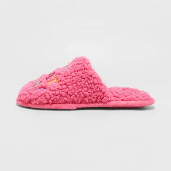 Women's Holiday Oh What Fun! Scuff Slippers - Wondershop&trade; Pink image {1}