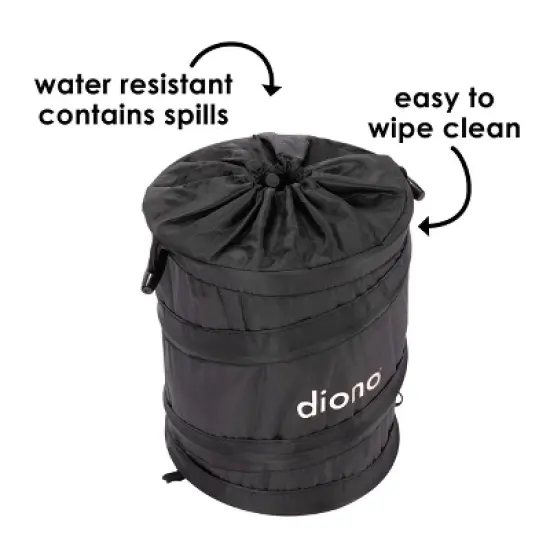Diono Pop-up Trash Bin, Collapsible Car Trash Can, Leak Proof, Perfect for Keeping Car Clean, Black image {5}