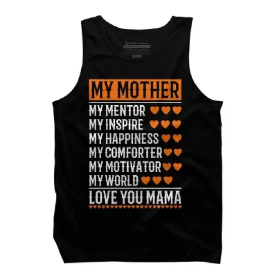 Men's Design By Humans Best Mother Description Hearts By OlaFami Tank Top image {2}