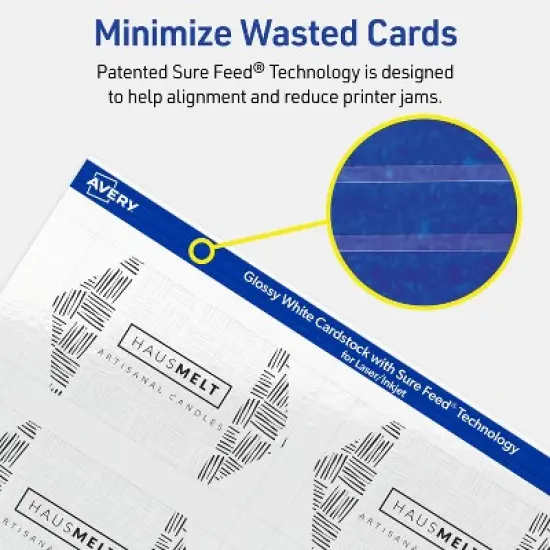 Avery Printable Geo Business Cards, Sure Feed Technology, 2" x 3-1/2", Glossy White Cardstock, Print-to-The-Edge, Laser/Inkjet Printable, 80 Total image {6}