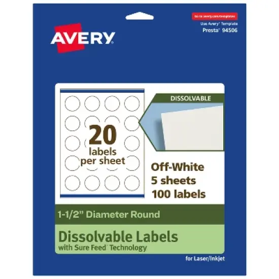 Avery Dissolvable Labels, 1.5" Diameter Round image {9}