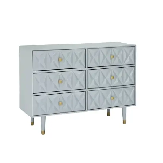 6 Drawer Geo Textured Dresser - Linon image {15}